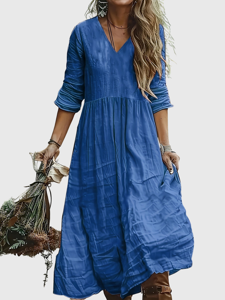 Sharon | Fashionable Long Dress With V Neck