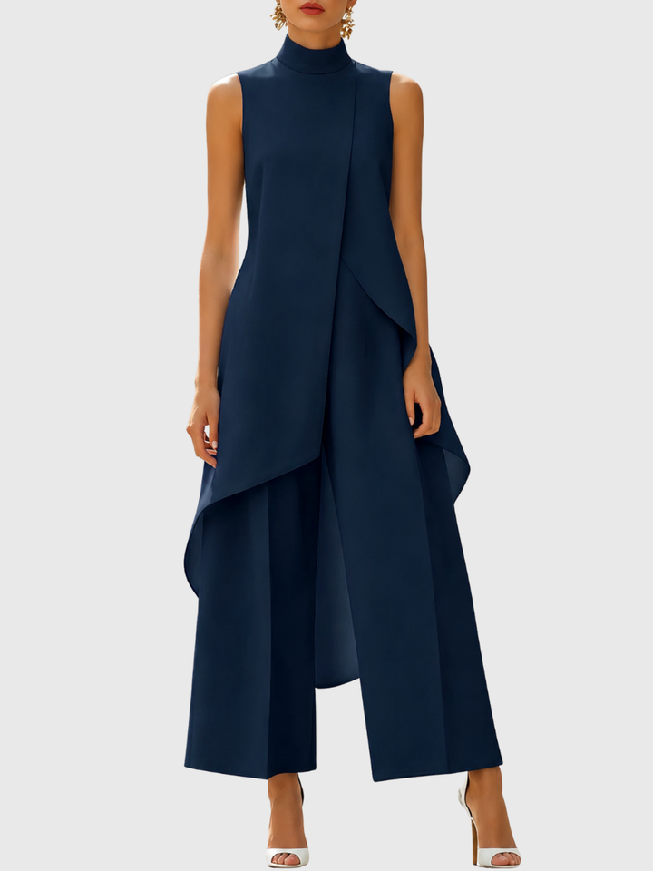 Fleur | Asymmetric Layered Sleeveless Top & Wide-Leg Pants Set