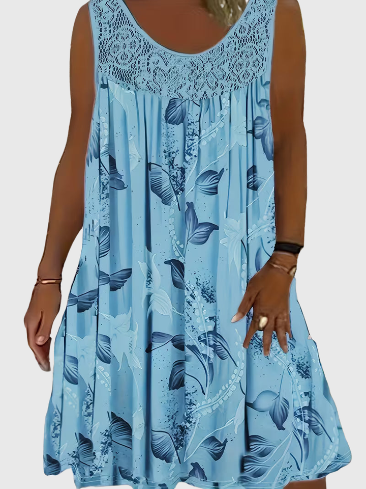 Zyra | Loose Sleeveless Maxi Dress With Round Neck