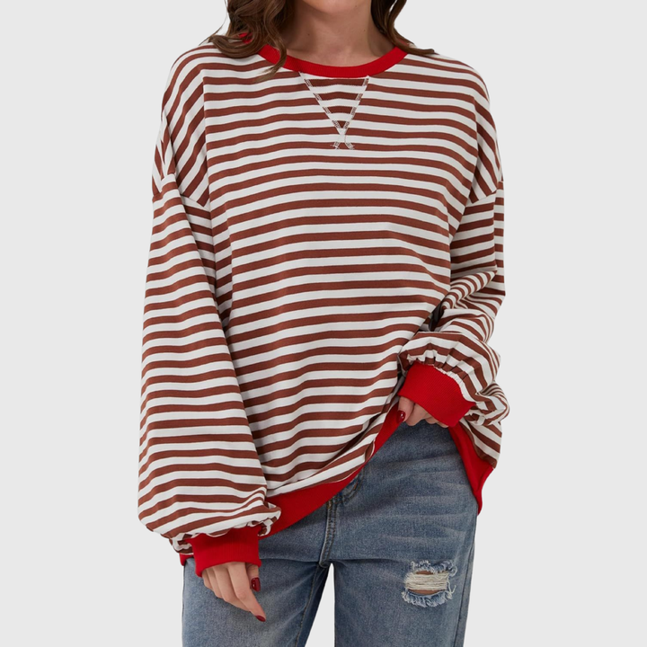 Martha | Oversized Striped Sweatshirt Relaxed Fit Soft Knit