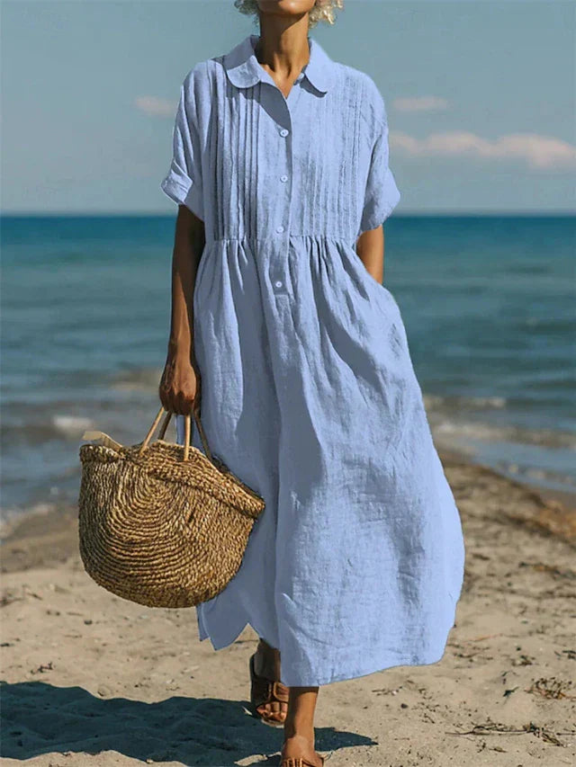 Joannah | Cotton Button Shirt Dress