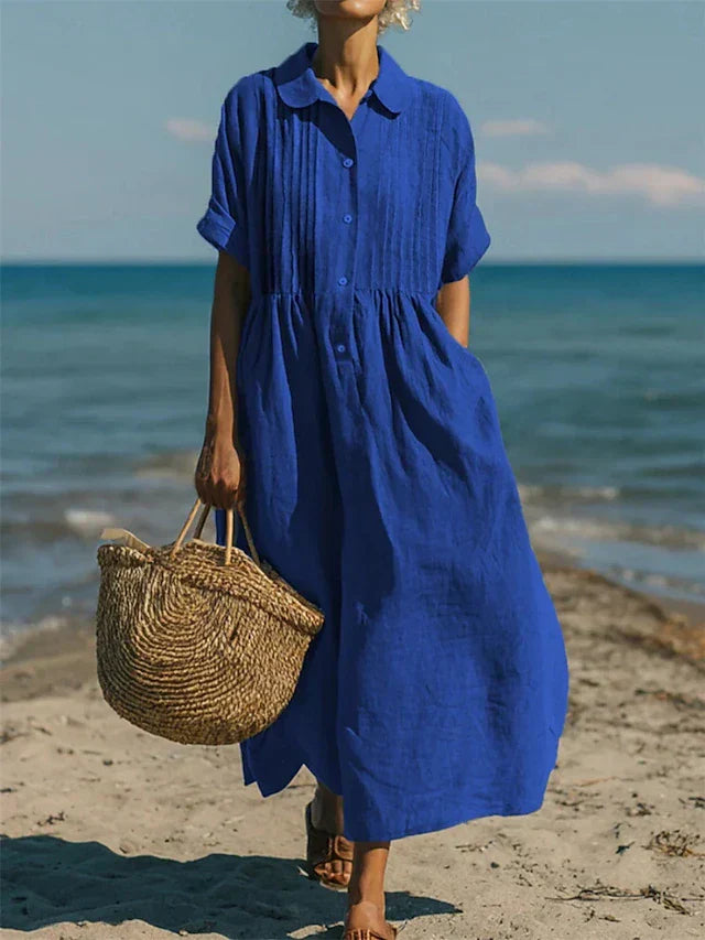 Joannah | Cotton Button Shirt Dress