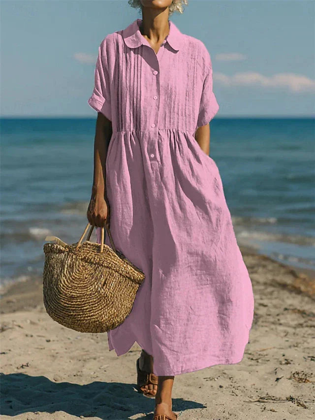 Joannah | Cotton Button Shirt Dress