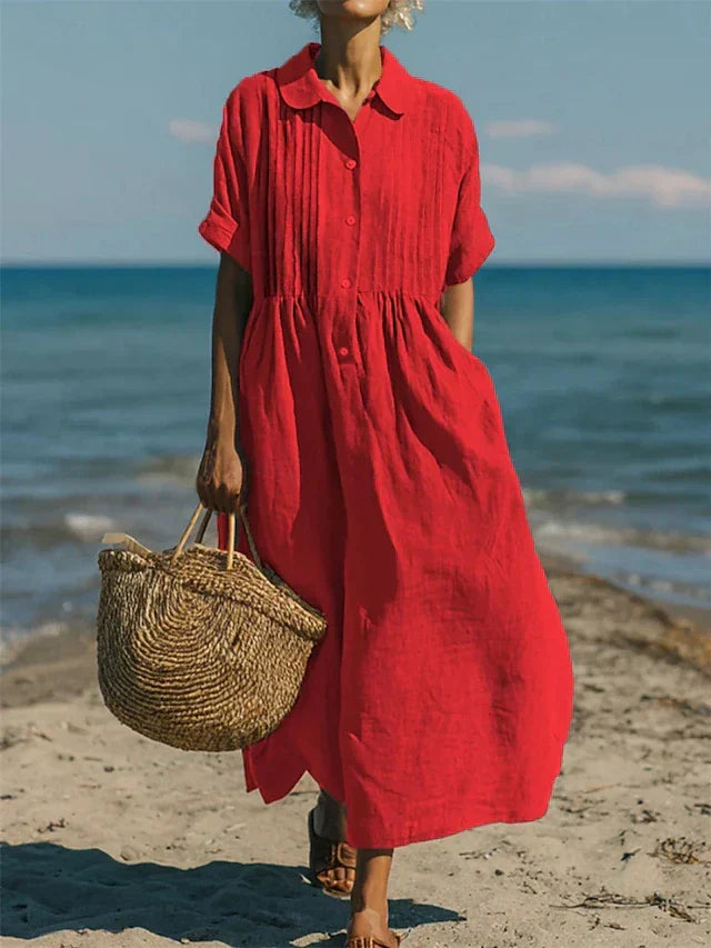 Joannah | Cotton Button Shirt Dress