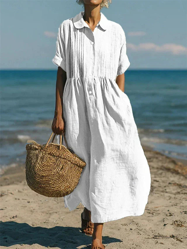 Joannah | Cotton Button Shirt Dress