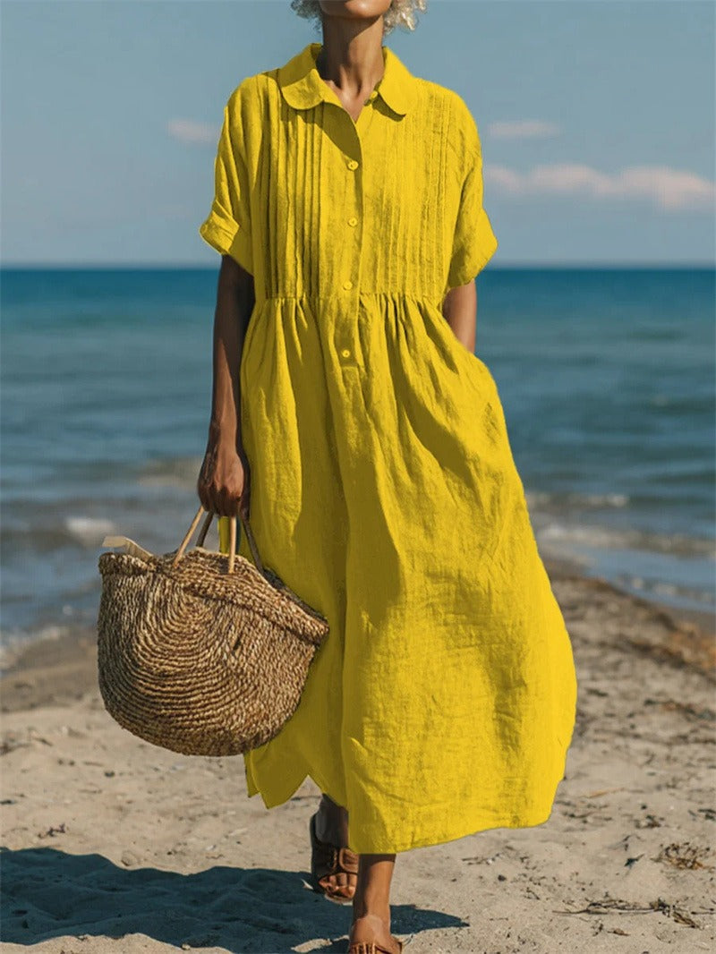 Joannah | Cotton Button Shirt Dress