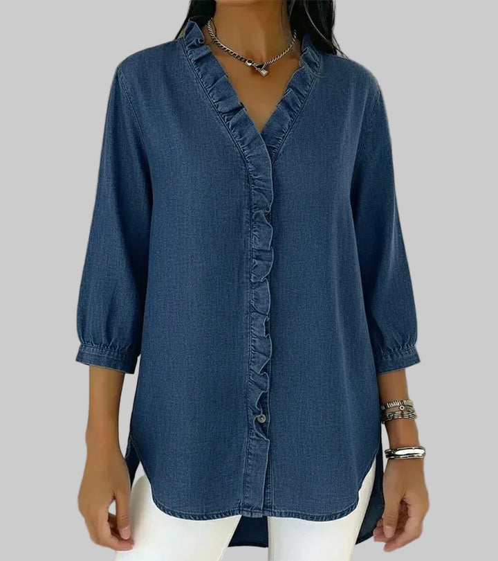 Abigail™ Elegant Denim Blouse