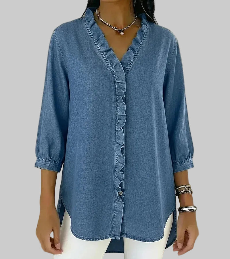 Abigail™ Elegant Denim Blouse