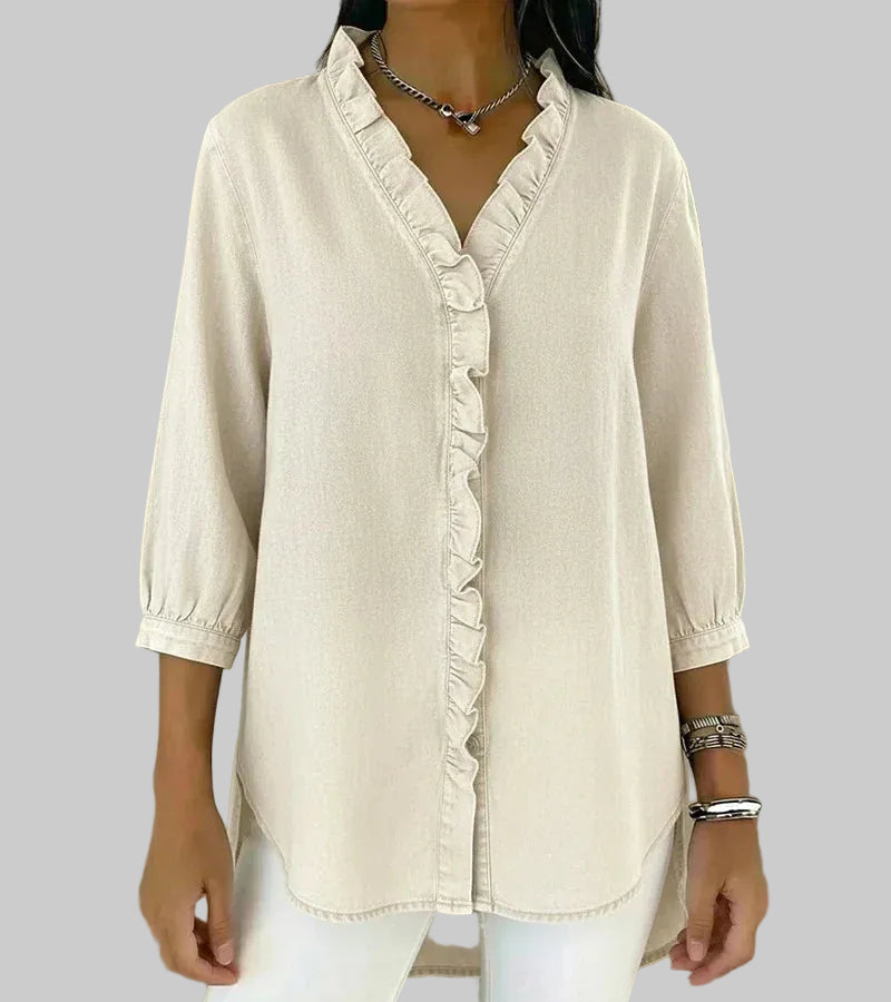 Abigail™ Elegant Denim Blouse