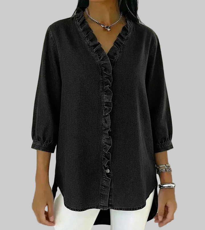 Abigail™ Elegant Denim Blouse