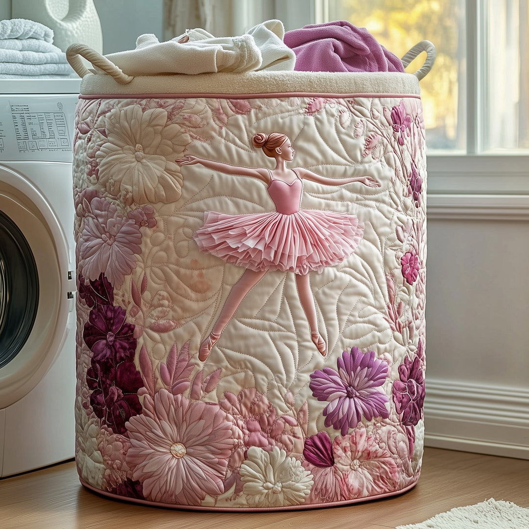 Elegant Quilted Laundry Basket Ballerina