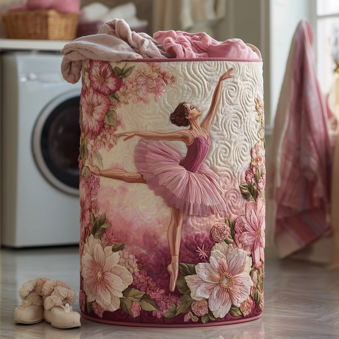 Elegant Quilted Laundry Basket Ballerina