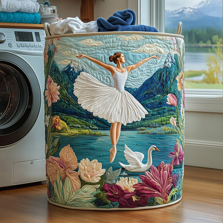 Elegant Quilted Laundry Basket Ballerina