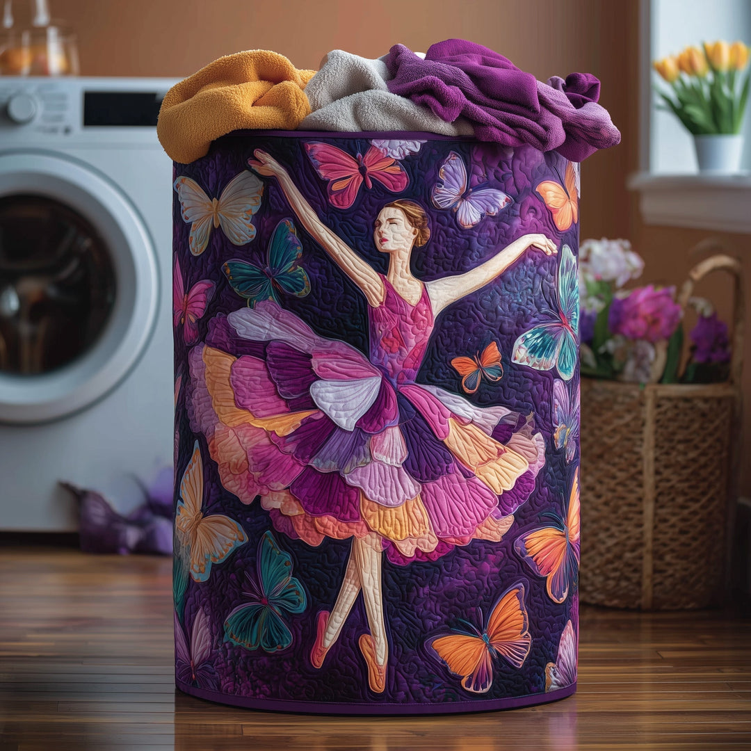 Elegant Quilted Laundry Basket
