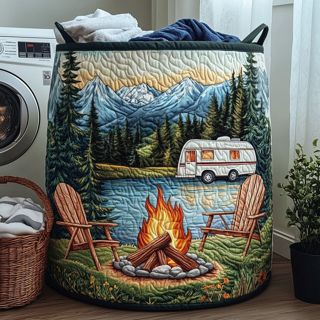 Quilted Laundry Basket Camping Vibe