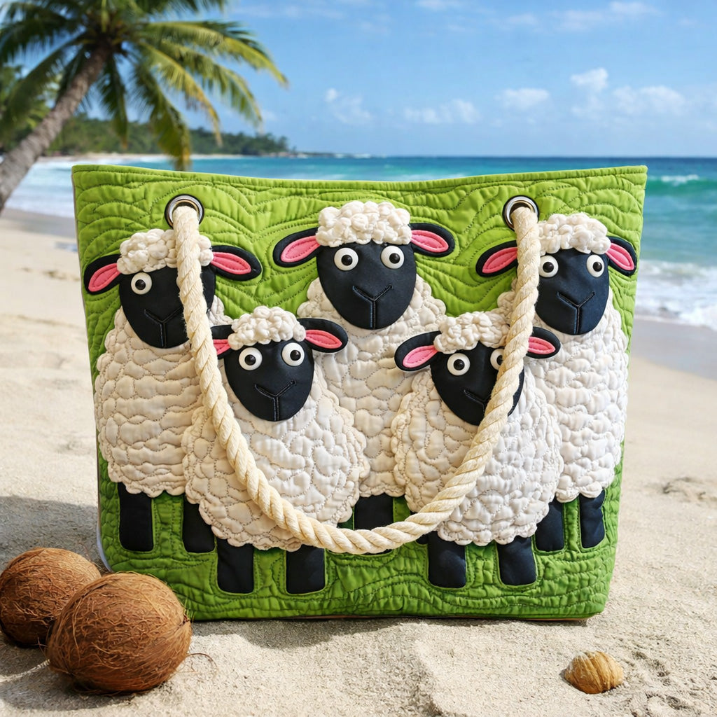 Quilted Beach Bag Sheep Heaven