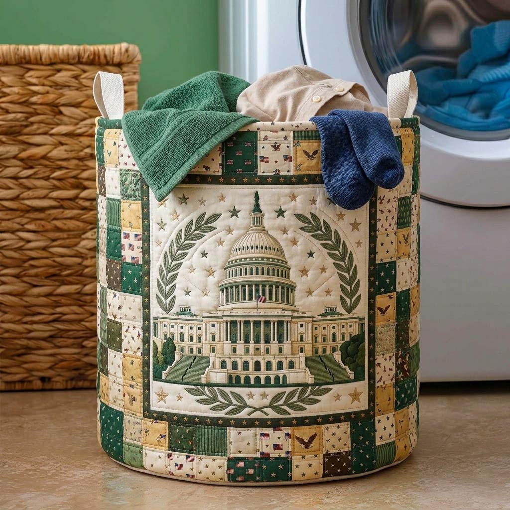Heritage Capitol Emblem Quilted Laundry Basket