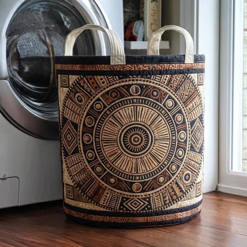 Quilted Laundry Basket African Heritage