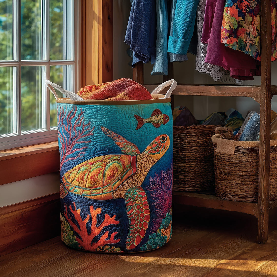 Quilted Turtle Laundry Basket