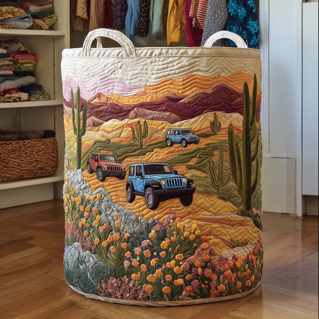 Quilted Laundry Basket Cactus Sunset
