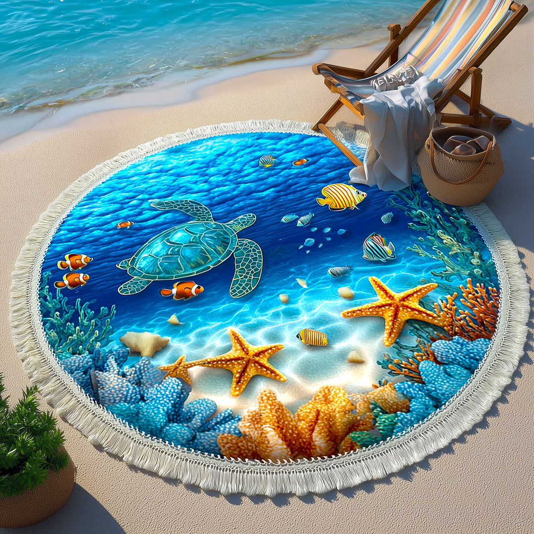 Round Beach Towel Ocean Breeze
