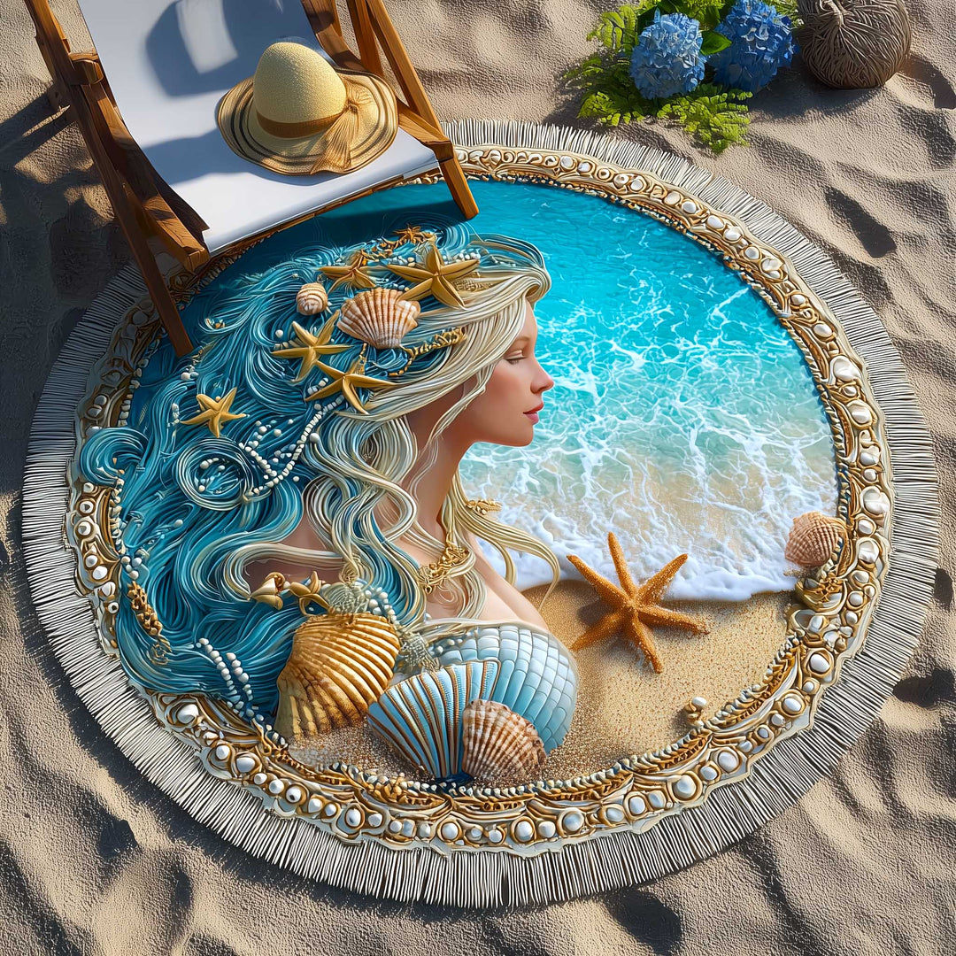 Round Beach Towel Ocean Breeze