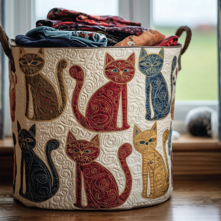 Quilted Laundry Basket Catitude
