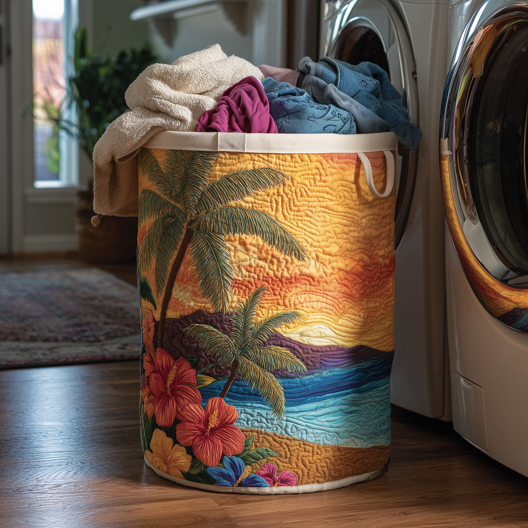 Quilted Laundry Basket Ocean Breeze