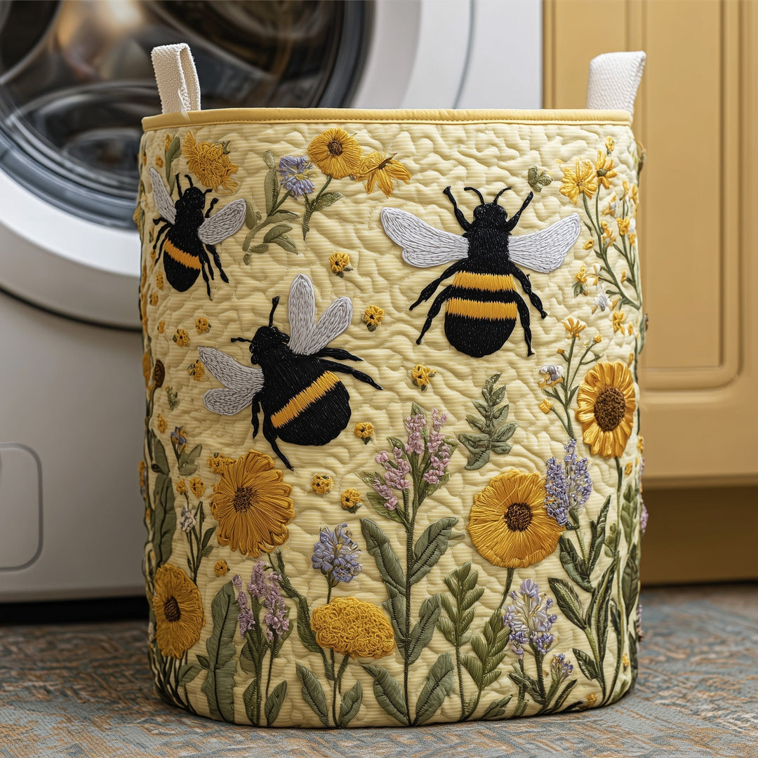 Quilted Laundry Basket Bee Pollen