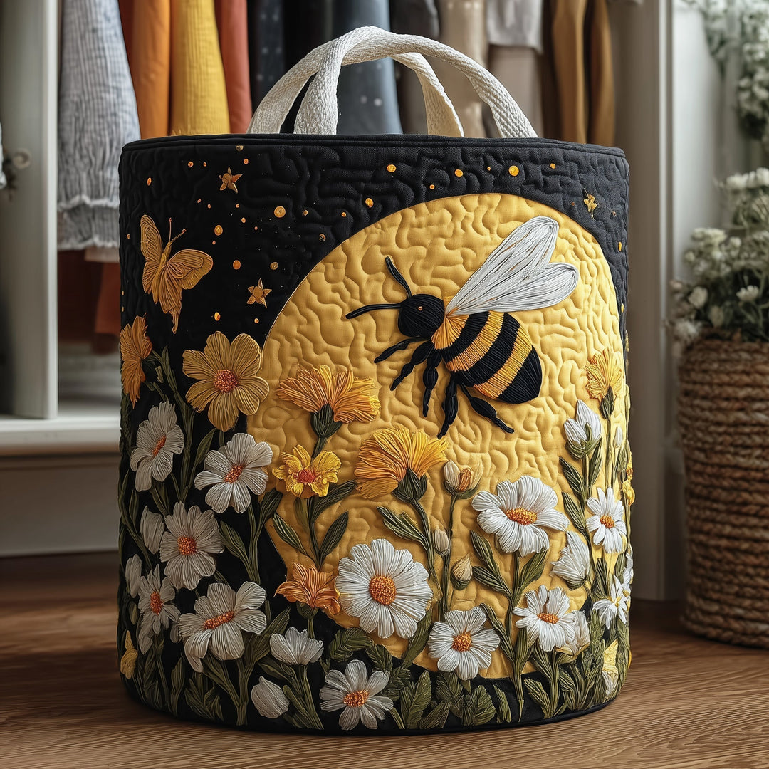 Quilted Moon Laundry Basket