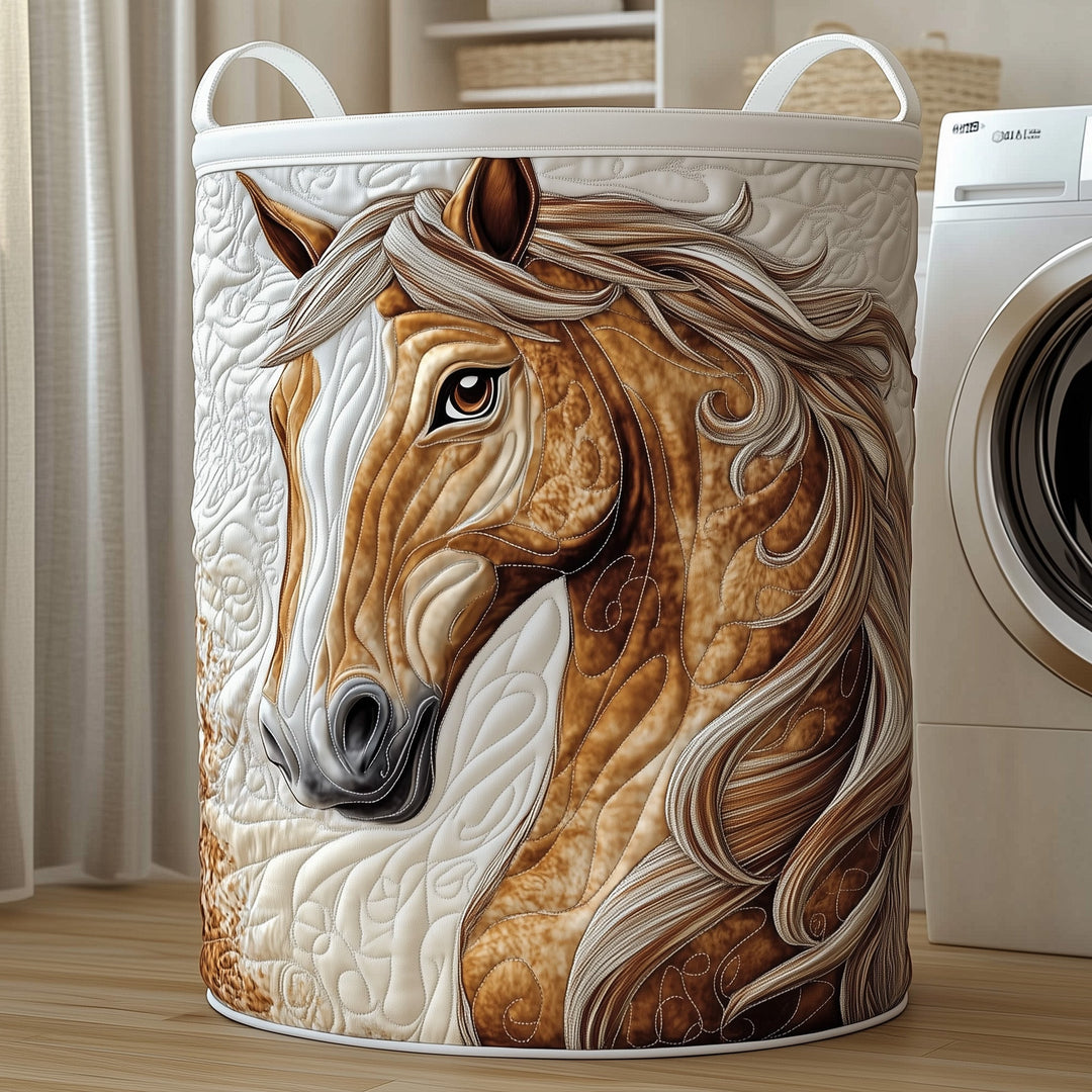 Majestic Horse Quilted Laundry Basket