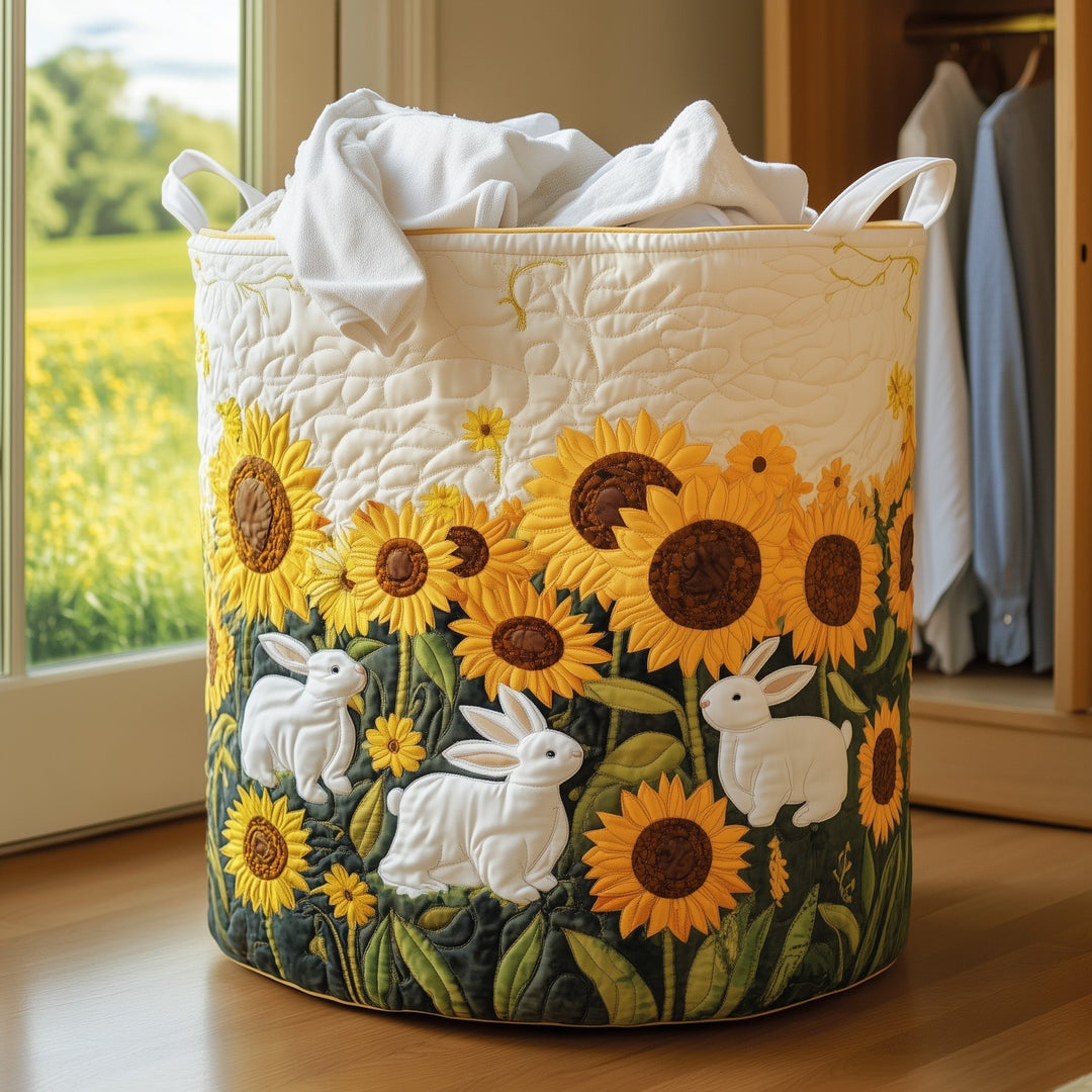 Quilted Laundry Basket Joyful Bunnies