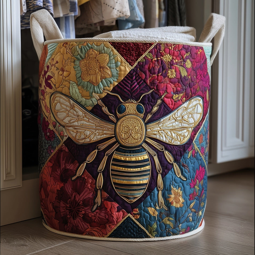 Quilted Laundry Basket Bumblebees