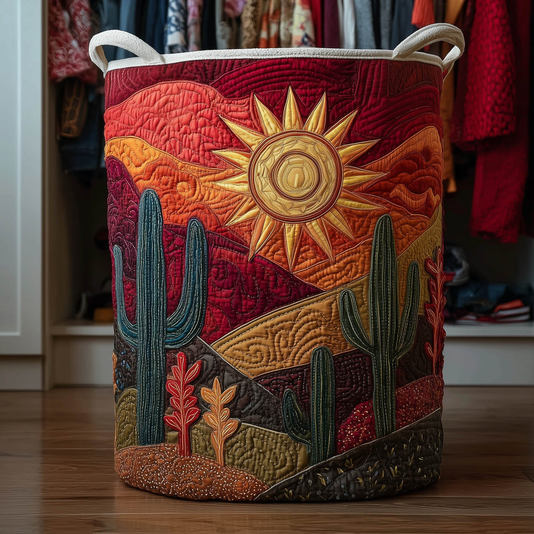 Cactus Road Quilted Laundry Basket
