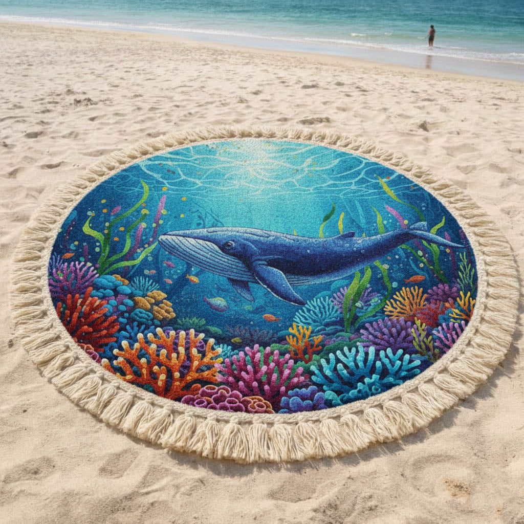 Round Beach Towel Marine Life