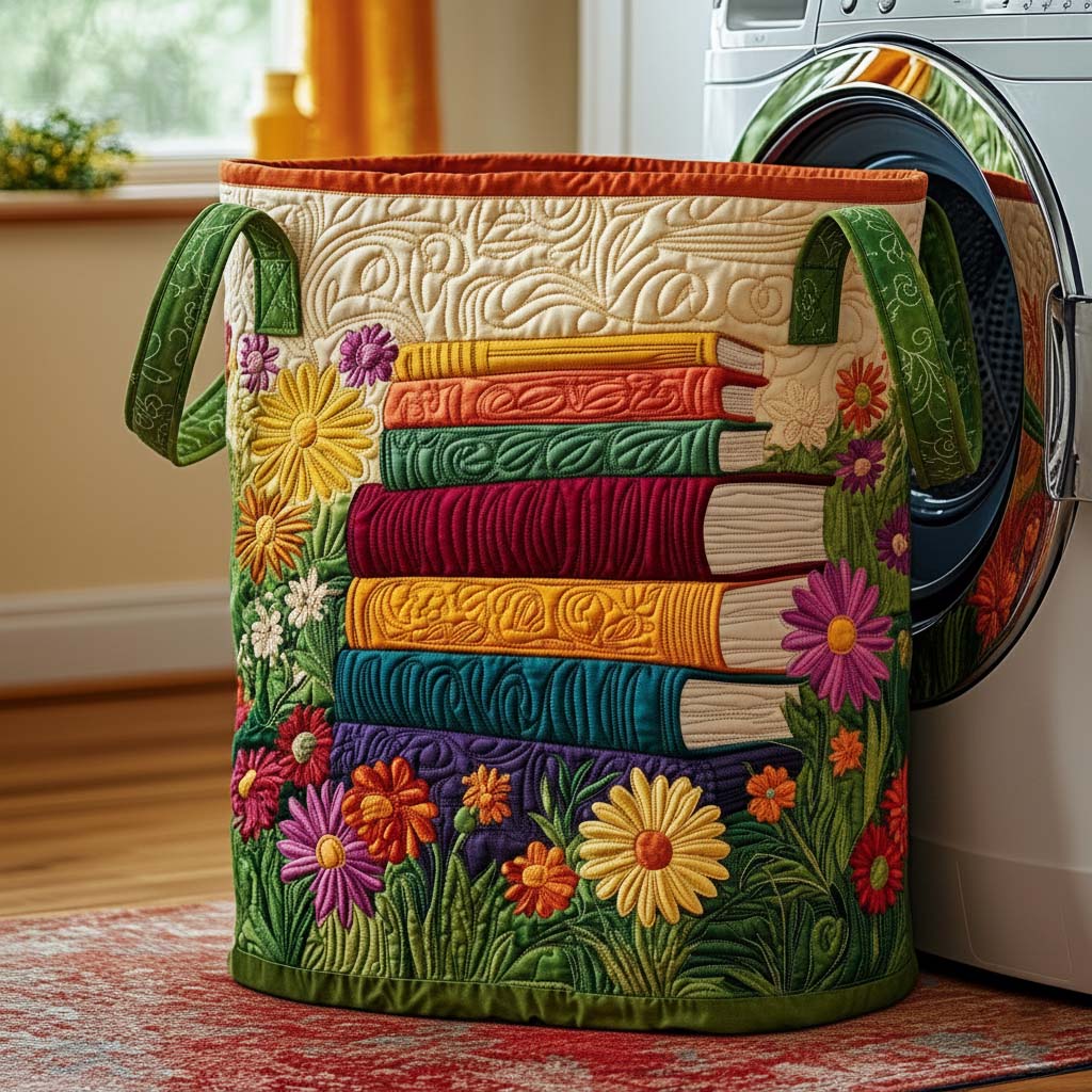 Quilted Rainbow Laundry Basket
