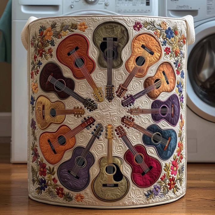 Quilted Laundry Basket Guitar Circle