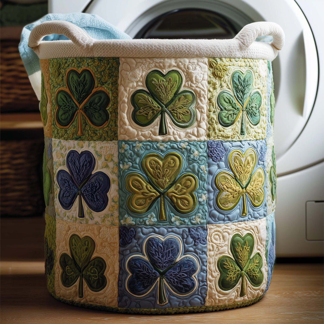 Pastel Quilted Laundry Basket