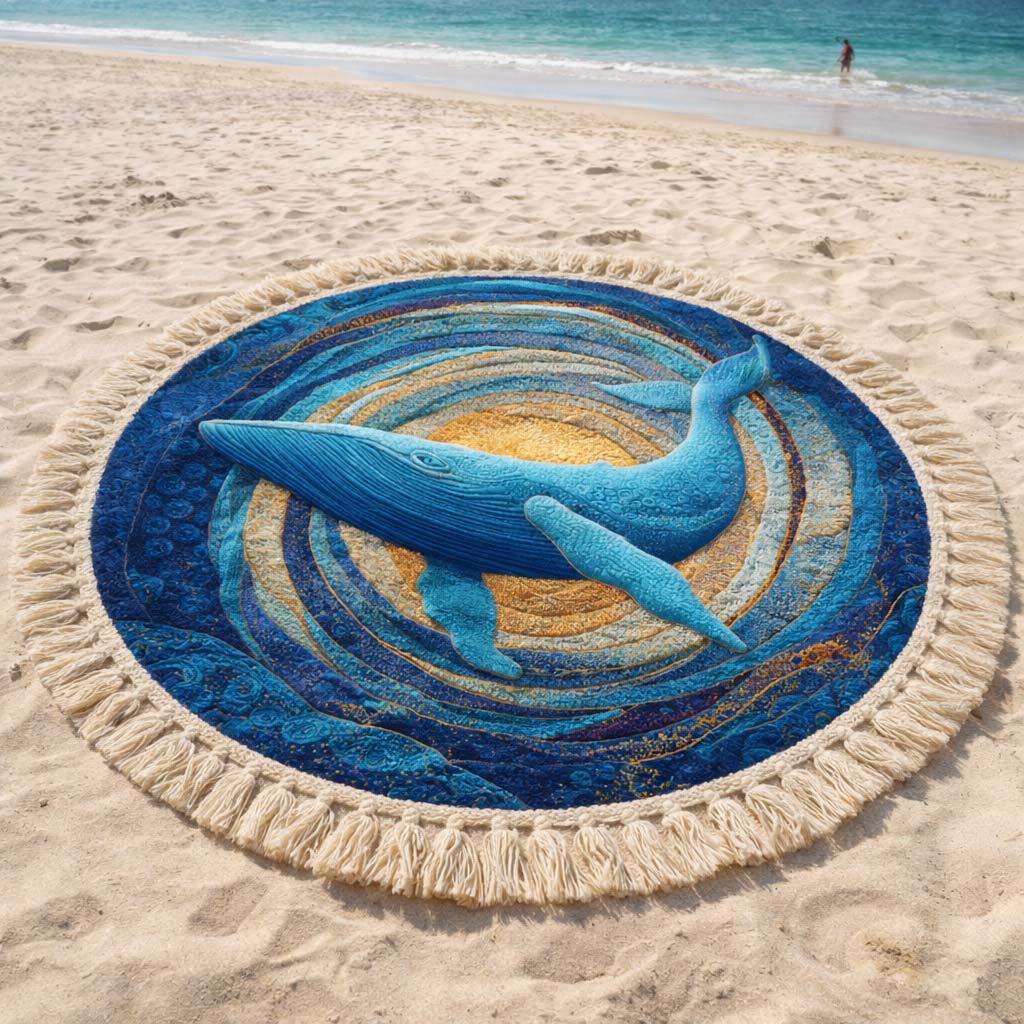 Round Beach Towel Golden Current