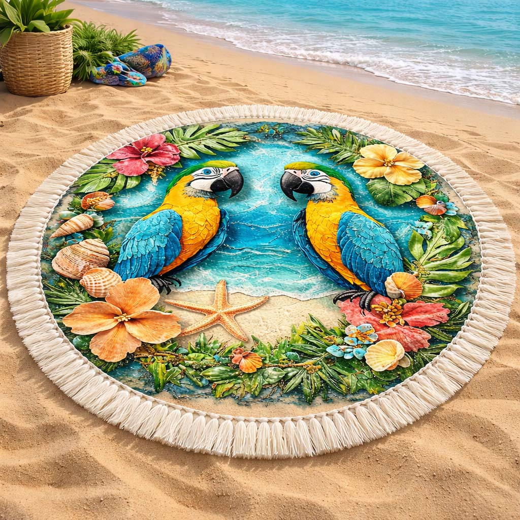 Coastal Round Beach Towel