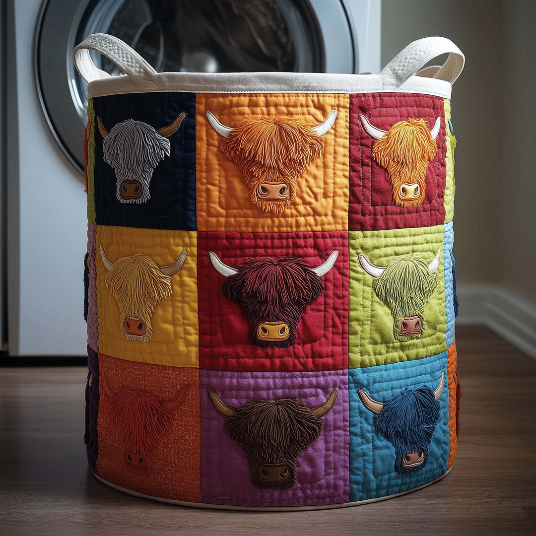 Quilted Rainbow Laundry Basket