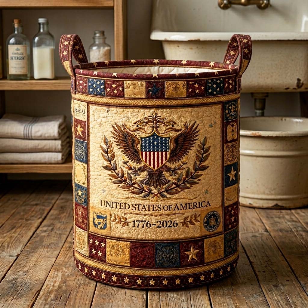 Heritage Quilted Laundry Basket