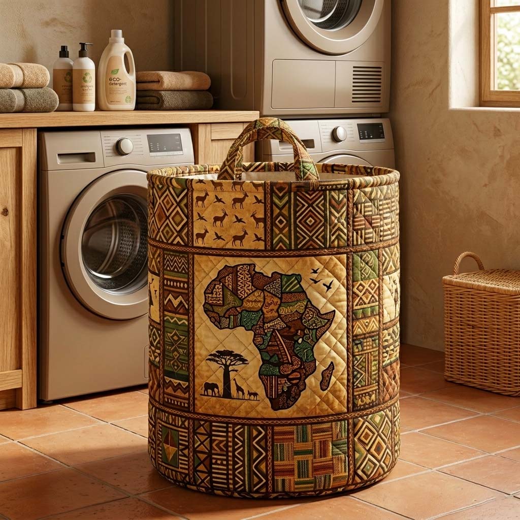 Heritage of Africa Quilted Laundry Basket