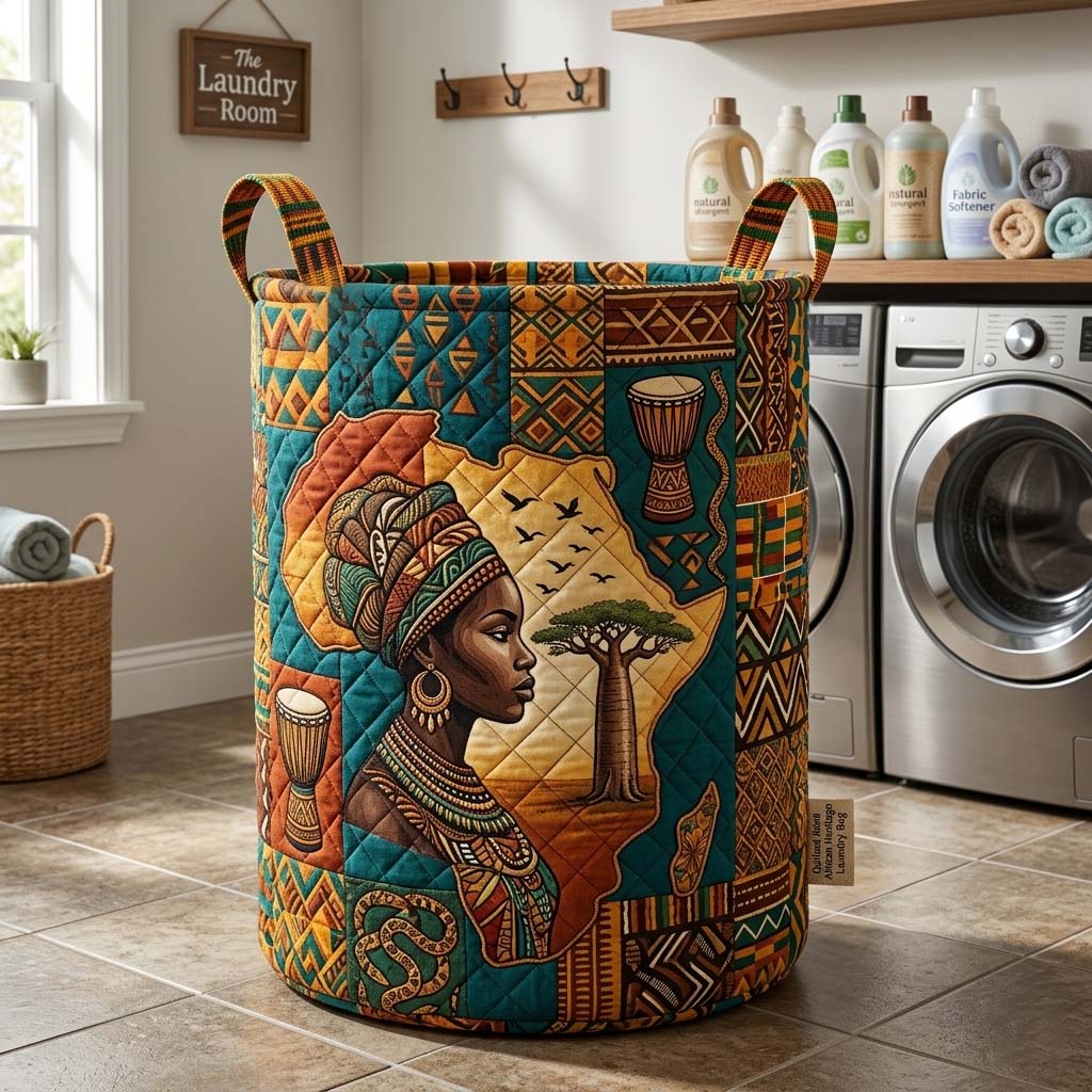 Heritage of Africa Quilted Laundry Basket