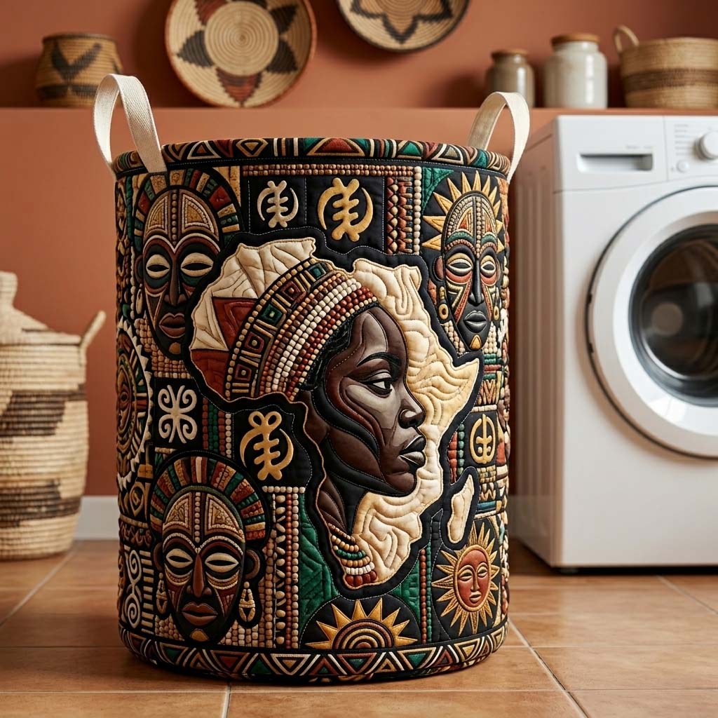 Tribal Legacy Quilted Laundry Basket
