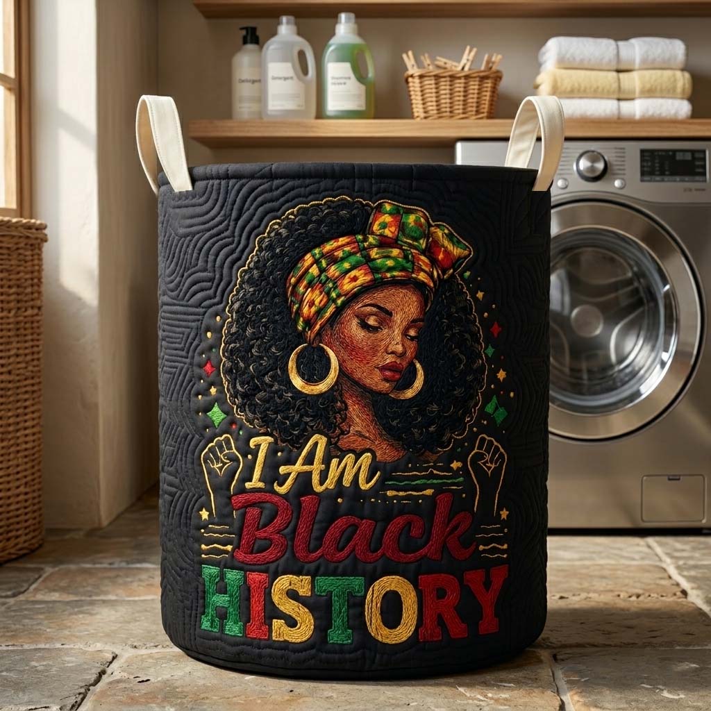 Quilted Laundry Basket Melanin Legacy