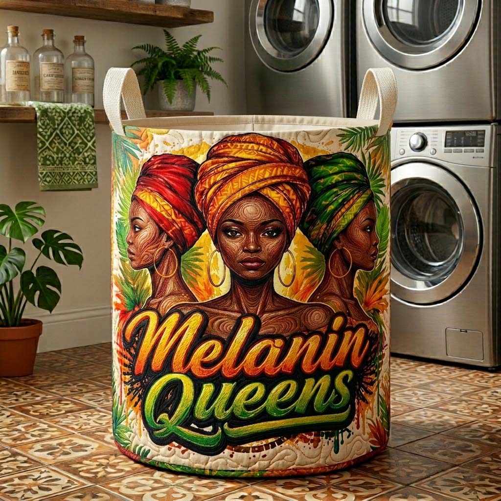 Quilted Laundry Basket Melanin Legacy