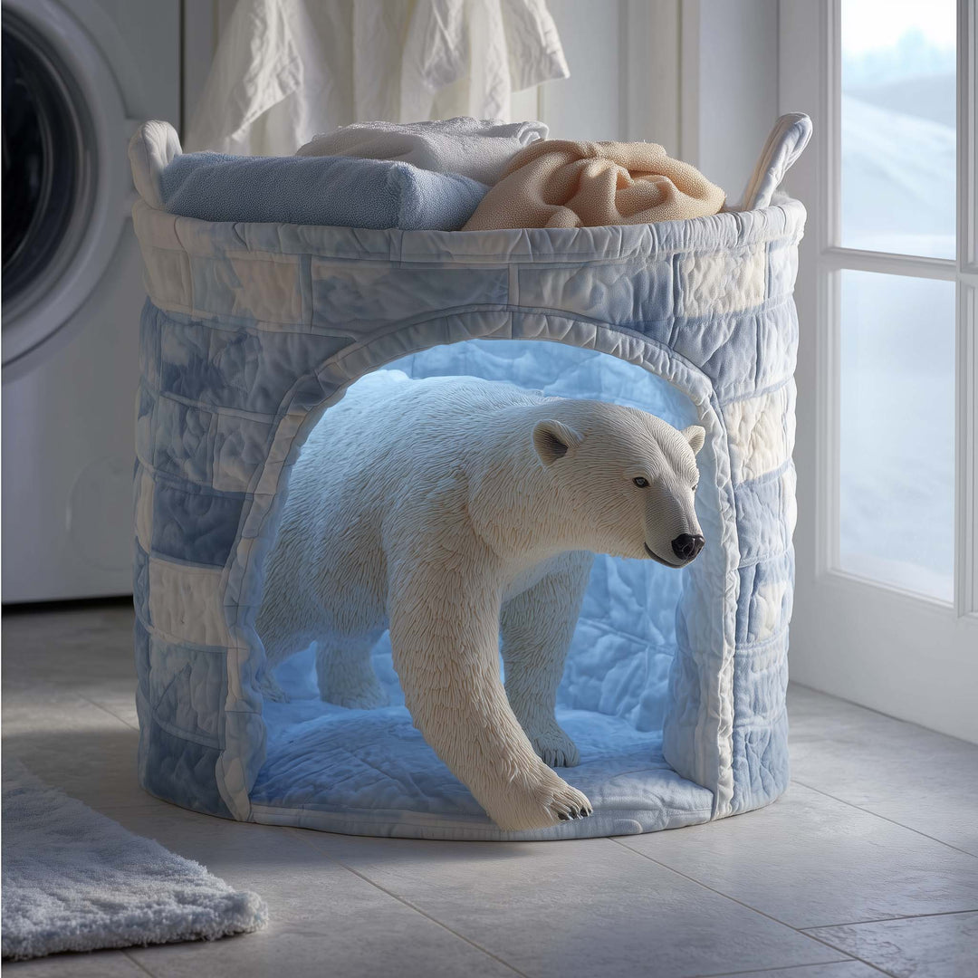 Quilted Laundry Basket Rustic Bear