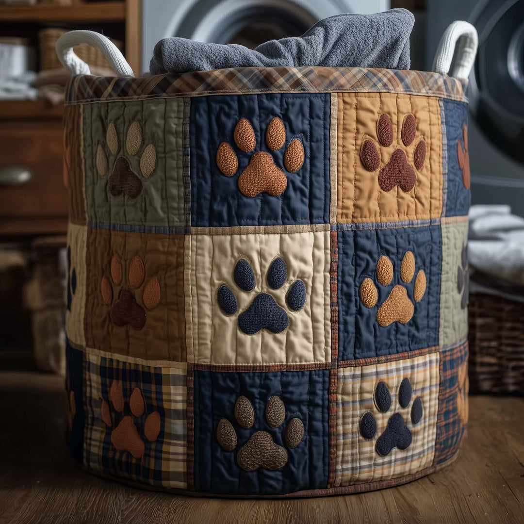 Padded Laundry Basket Paws