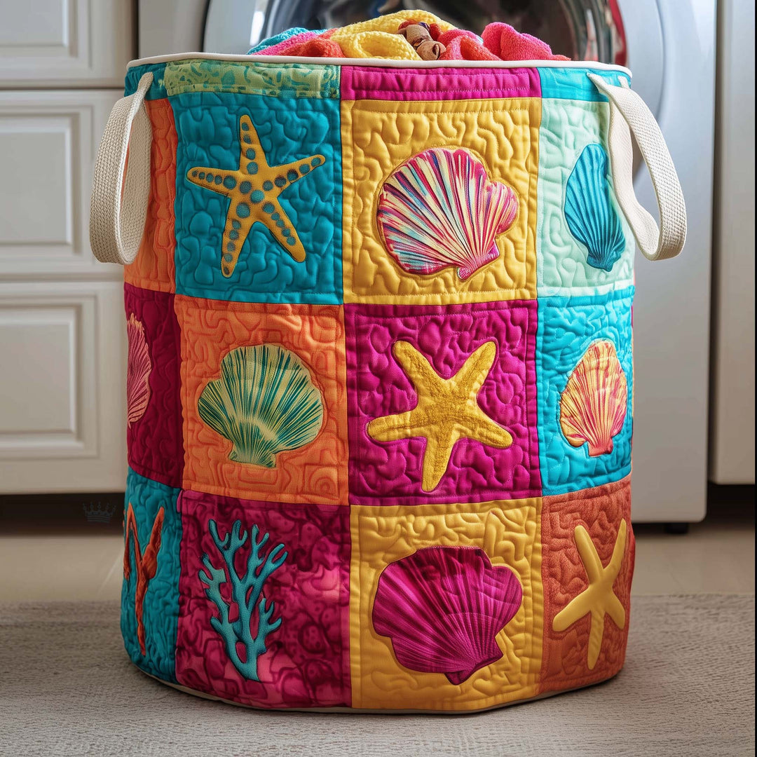 Quilted Laundry Basket Shoreline Gems